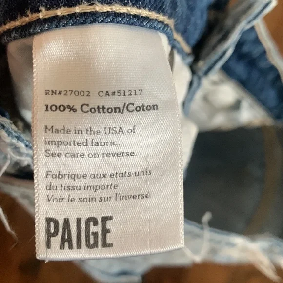 Paige destructed light colored jean shorts - Picture 6 of 10